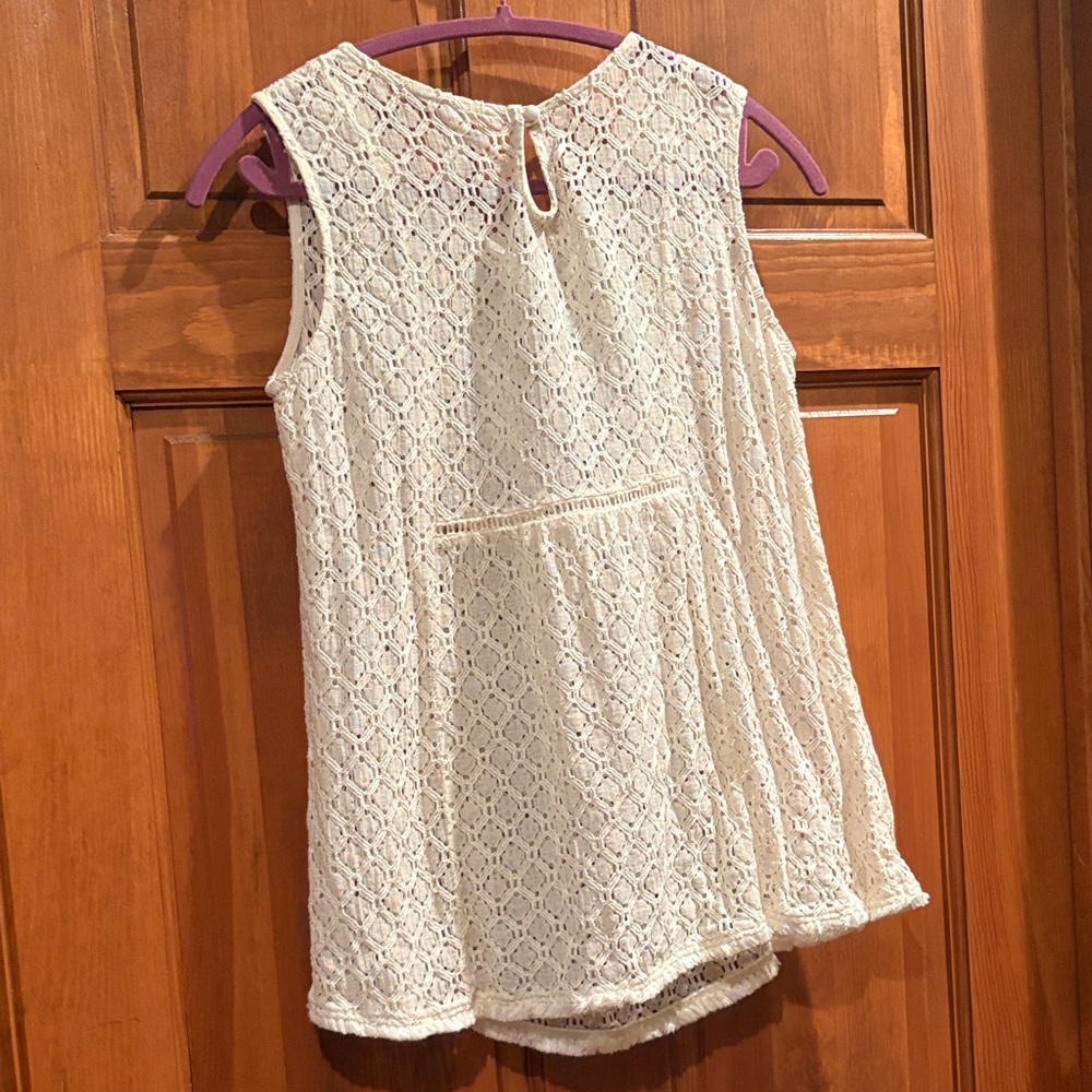 Perceptions Ivory Lace Tank Top - Picture 3 of 3